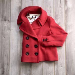 ‼️SALE‼️J Crew red pea coat❤️